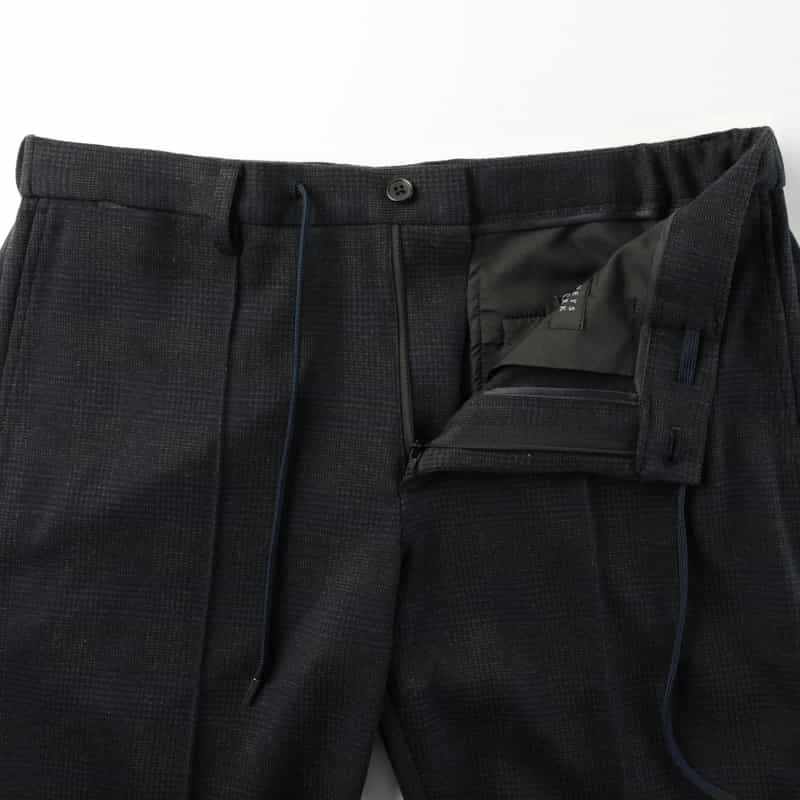 BARNEYS NEW YORK セットアップ グレンチェック柄ジャージーパンツ NAVY