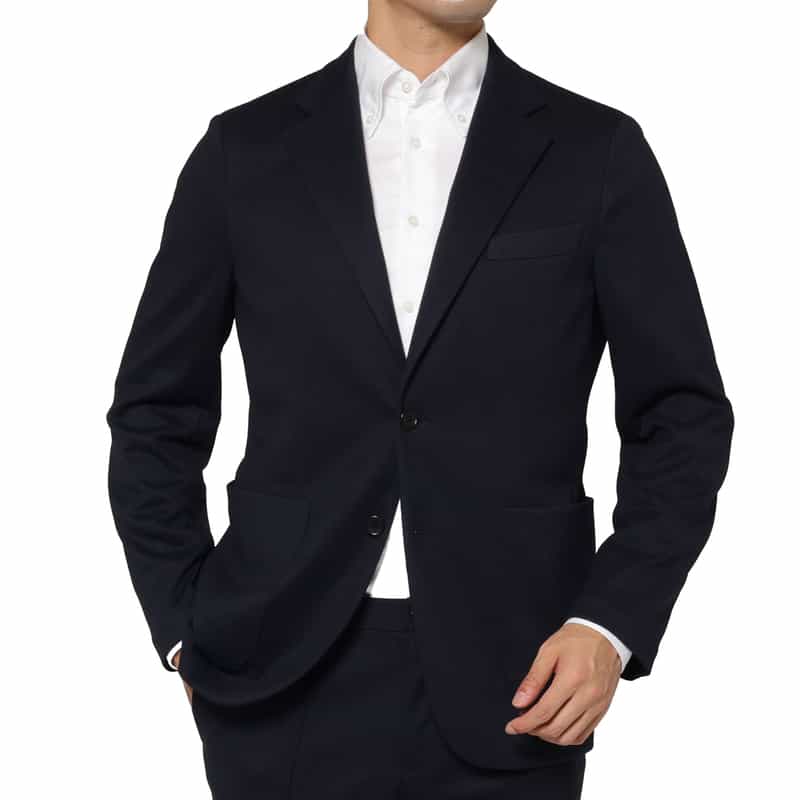 BARNEYS NEW YORK セットアップ フランネルニット素材シングルジャケット NAVY