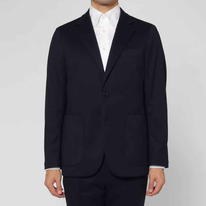 BARNEYS NEW YORK セットアップ フランネルニット素材シングルジャケット NAVY