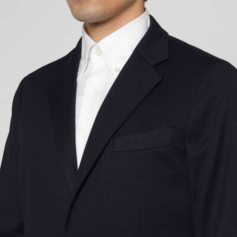 BARNEYS NEW YORK セットアップ フランネルニット素材シングルジャケット NAVY