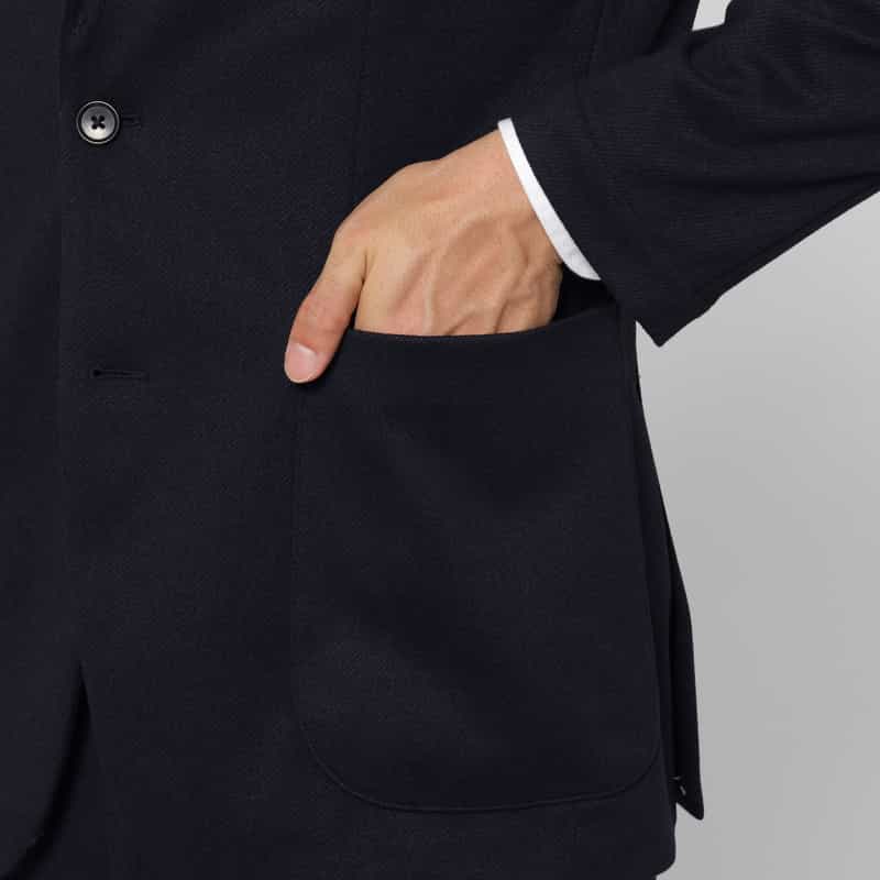 BARNEYS NEW YORK セットアップ フランネルニット素材シングルジャケット NAVY