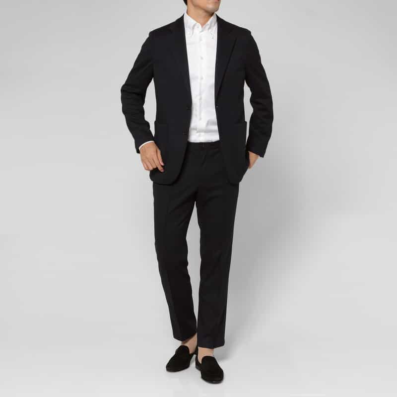BARNEYS NEW YORK セットアップ フランネルニット素材イージーパンツ NAVY