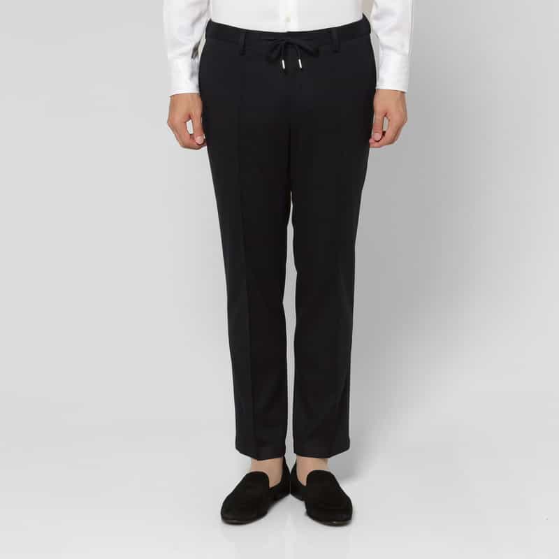 BARNEYS NEW YORK セットアップ フランネルニット素材イージーパンツ NAVY