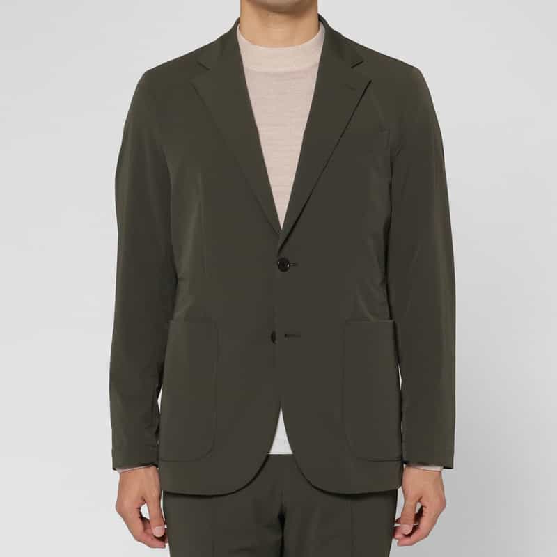 BARNEYS NEW YORK セットアップ ストレッチ素材シングルジャケット KHAKI