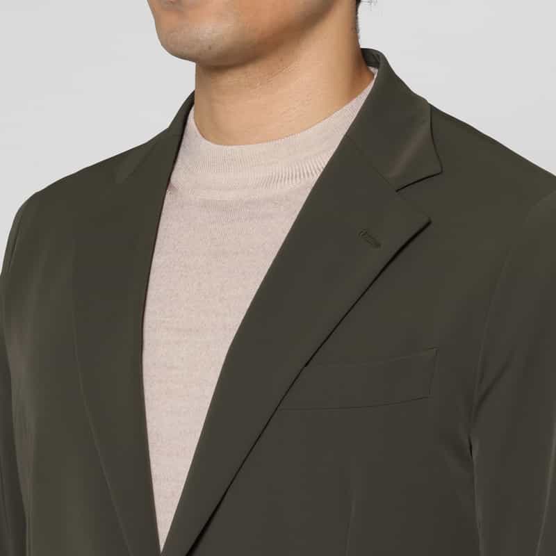 BARNEYS NEW YORK セットアップ ストレッチ素材シングルジャケット KHAKI
