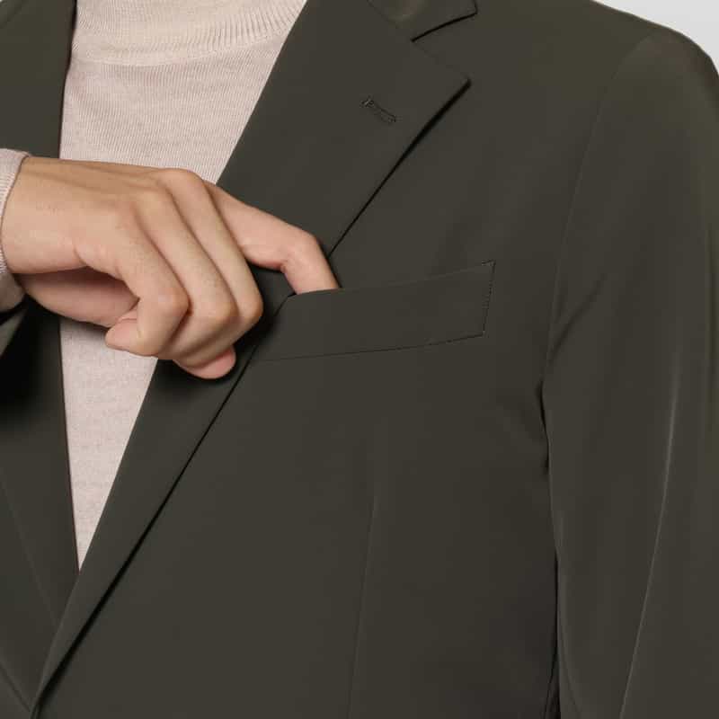 BARNEYS NEW YORK セットアップ ストレッチ素材シングルジャケット KHAKI