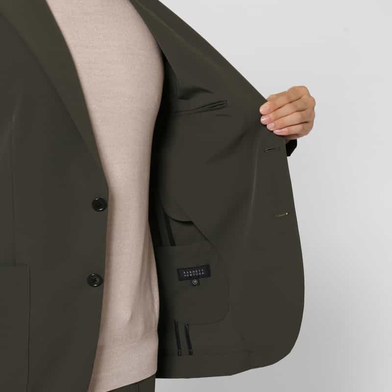 BARNEYS NEW YORK セットアップ ストレッチ素材シングルジャケット KHAKI