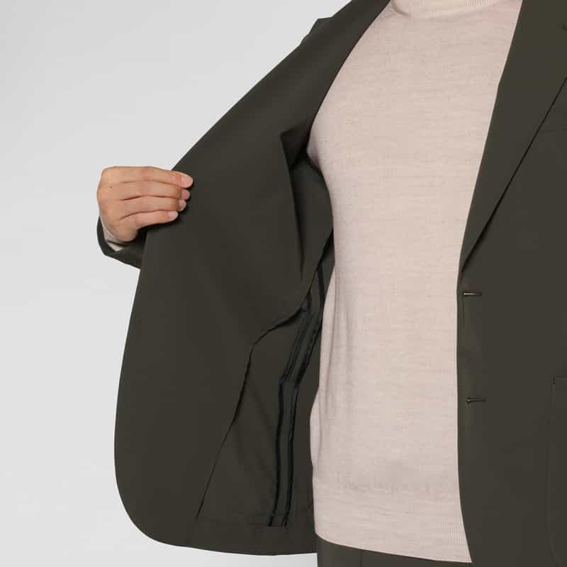 BARNEYS NEW YORK セットアップ ストレッチ素材シングルジャケット KHAKI
