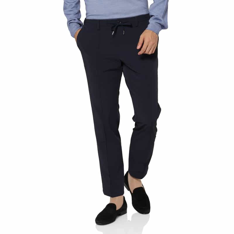 BARNEYS NEW YORK セットアップ ストレッチ素材イージーパンツ NAVY