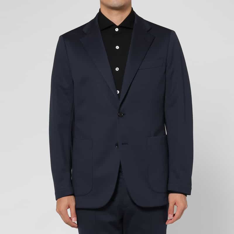 BARNEYS NEW YORK セットアップ メッシュストレッチ素材シングルジャケット NAVY