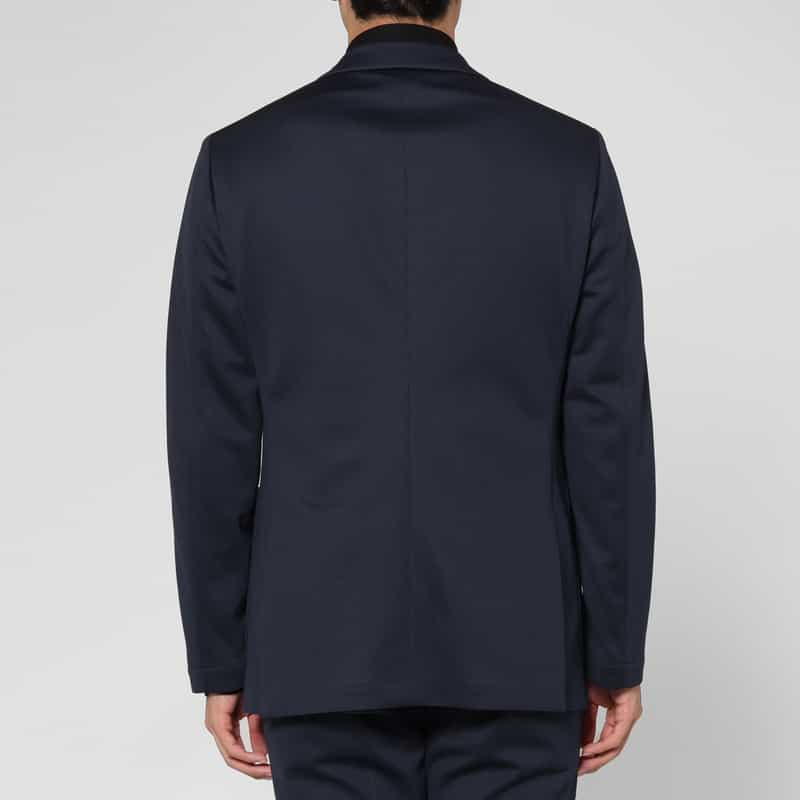 BARNEYS NEW YORK セットアップ メッシュストレッチ素材シングルジャケット NAVY