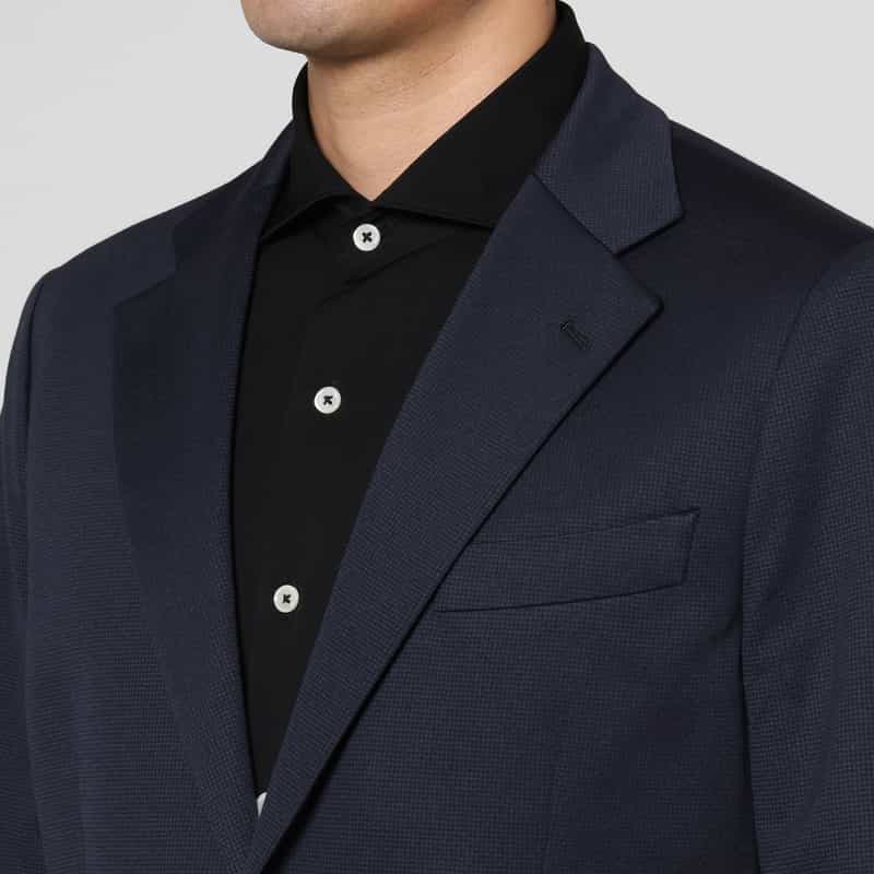 BARNEYS NEW YORK セットアップ メッシュストレッチ素材シングルジャケット NAVY