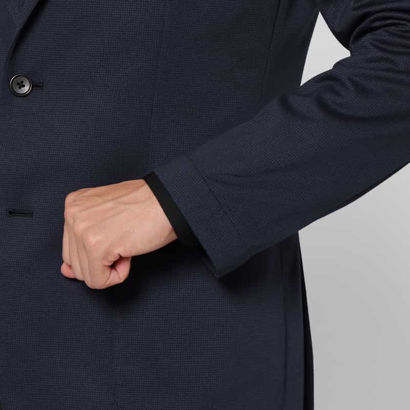 BARNEYS NEW YORK セットアップ メッシュストレッチ素材シングルジャケット NAVY
