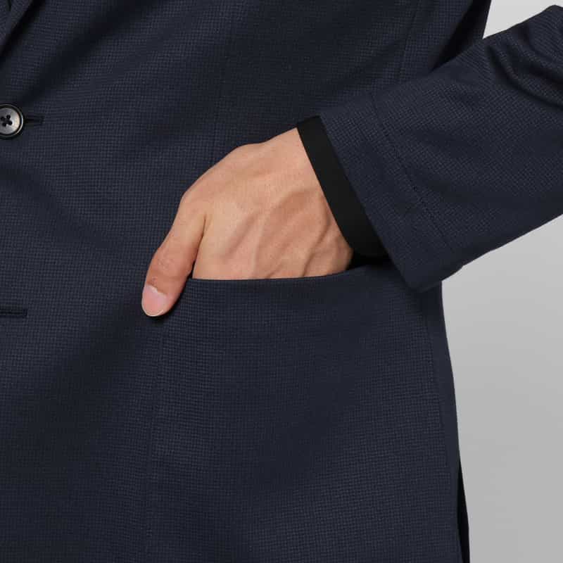 BARNEYS NEW YORK セットアップ メッシュストレッチ素材シングルジャケット NAVY