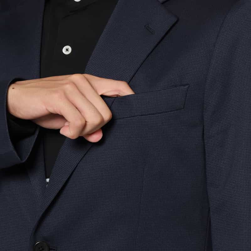 BARNEYS NEW YORK セットアップ メッシュストレッチ素材シングルジャケット NAVY
