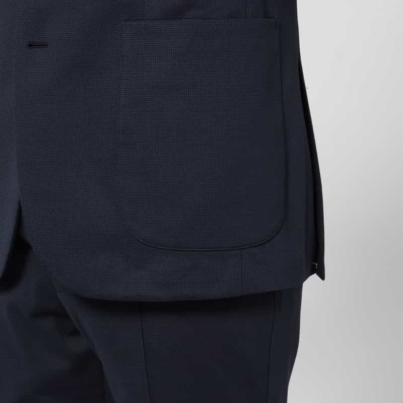 BARNEYS NEW YORK セットアップ メッシュストレッチ素材シングルジャケット NAVY