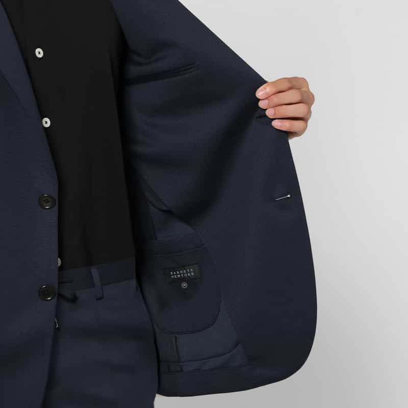 BARNEYS NEW YORK セットアップ メッシュストレッチ素材シングルジャケット NAVY
