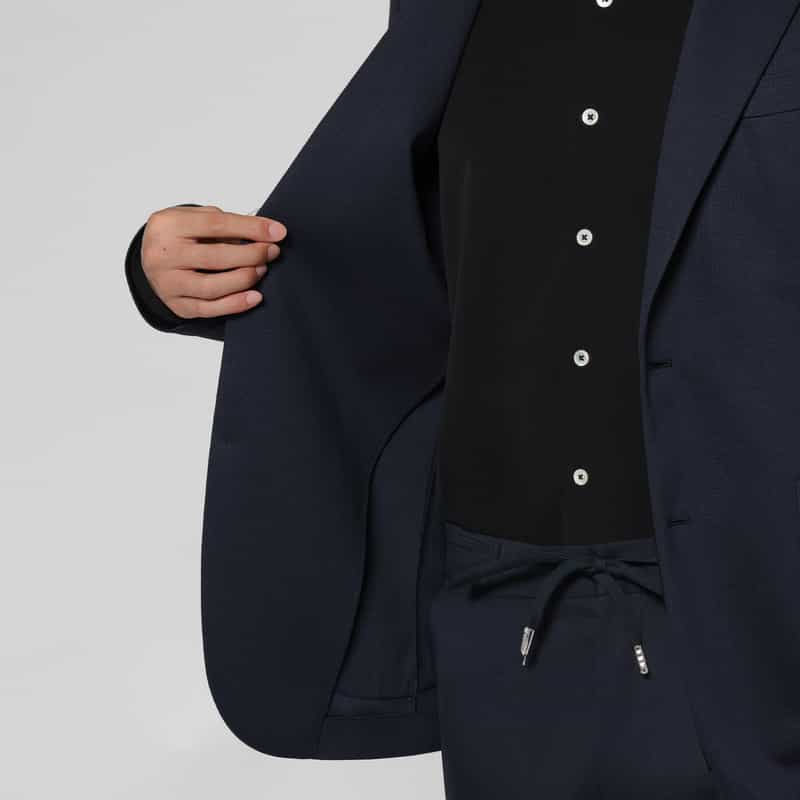 BARNEYS NEW YORK セットアップ メッシュストレッチ素材シングルジャケット NAVY