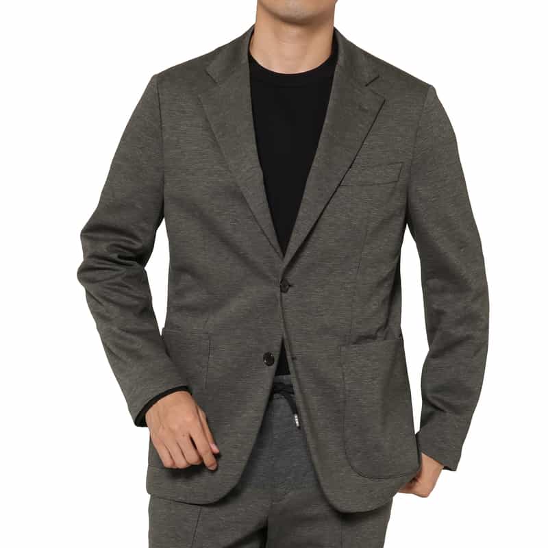BARNEYS NEW YORK セットアップ メッシュストレッチ素材シングルジャケット GRAY