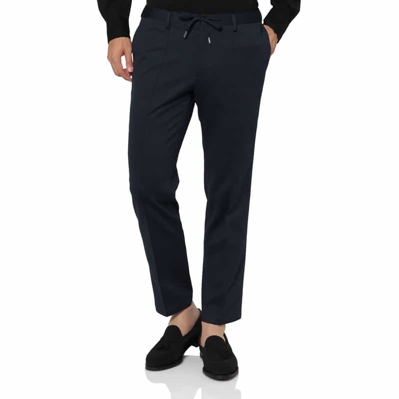 BARNEYS NEW YORK セットアップ メッシュストレッチ素材ストレートパンツ NAVY