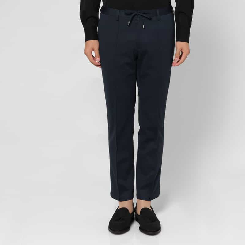 BARNEYS NEW YORK セットアップ メッシュストレッチ素材ストレートパンツ NAVY