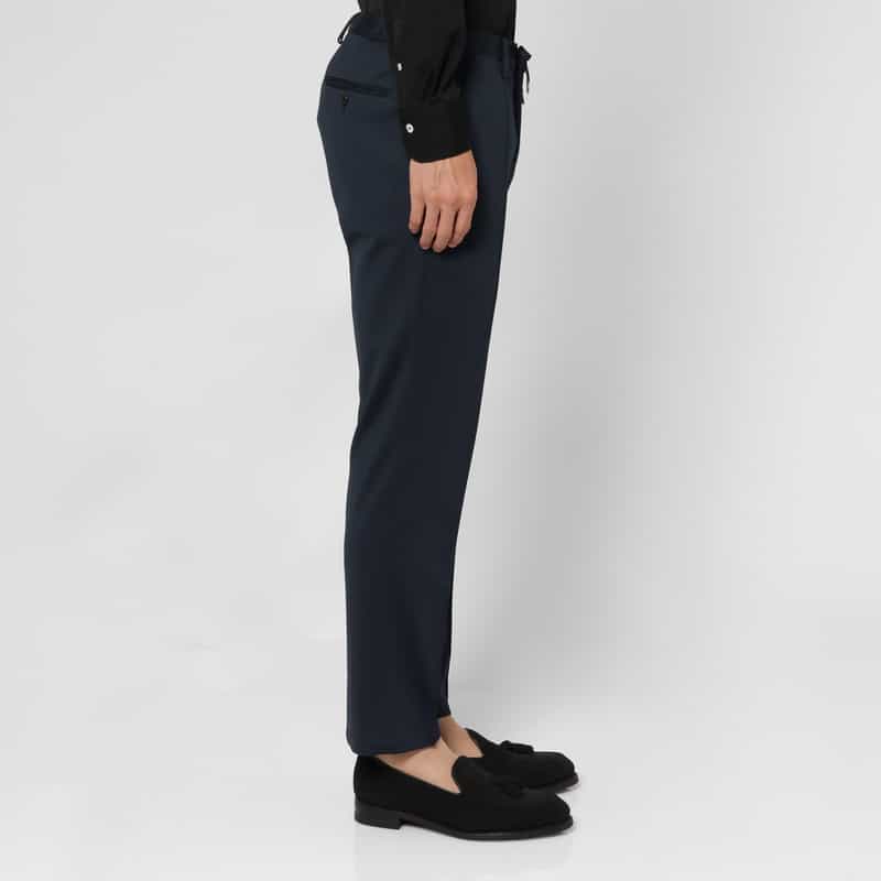 BARNEYS NEW YORK セットアップ メッシュストレッチ素材ストレートパンツ NAVY