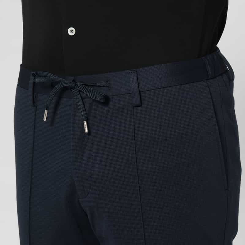 BARNEYS NEW YORK セットアップ メッシュストレッチ素材ストレートパンツ NAVY