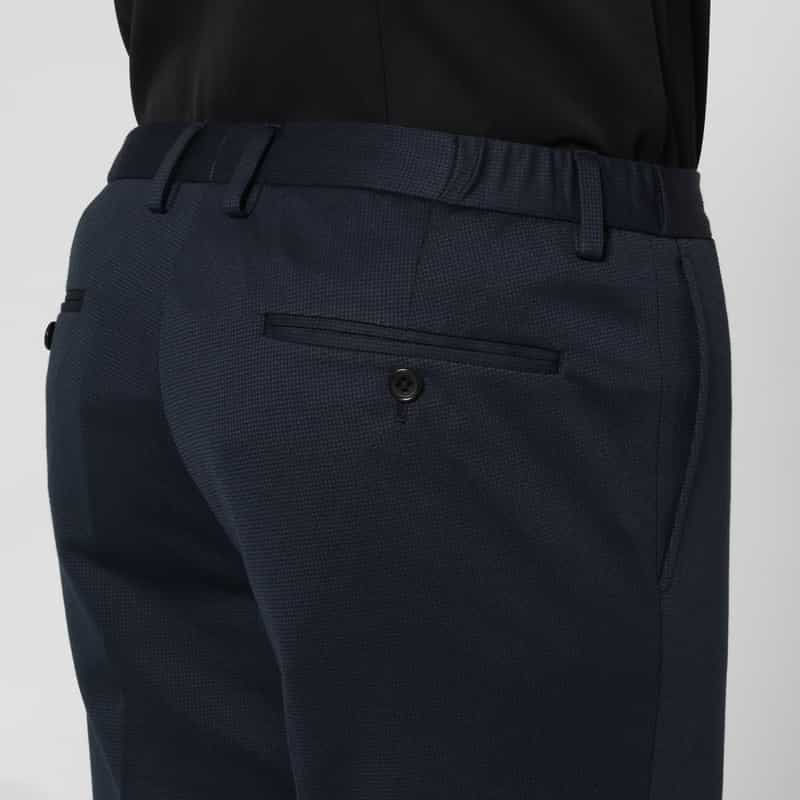 BARNEYS NEW YORK セットアップ メッシュストレッチ素材ストレートパンツ NAVY