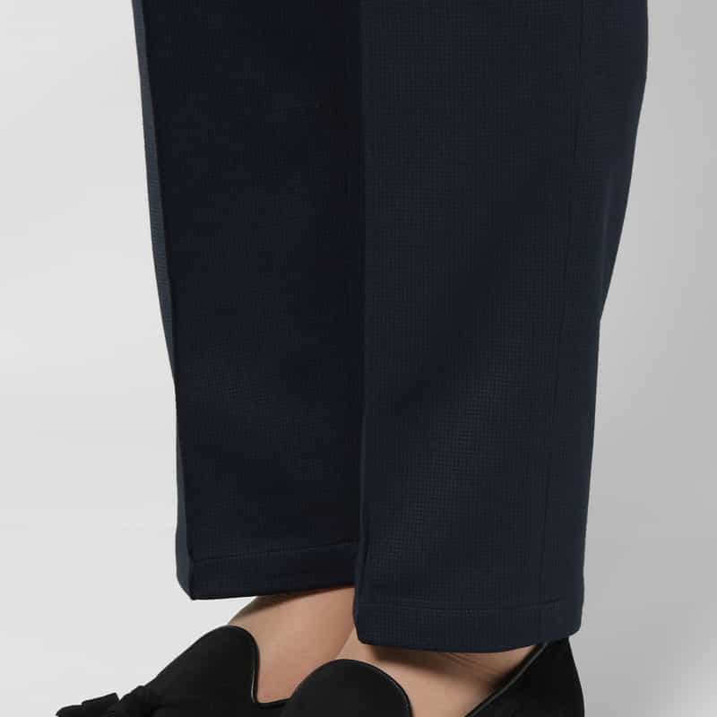BARNEYS NEW YORK セットアップ メッシュストレッチ素材ストレートパンツ NAVY