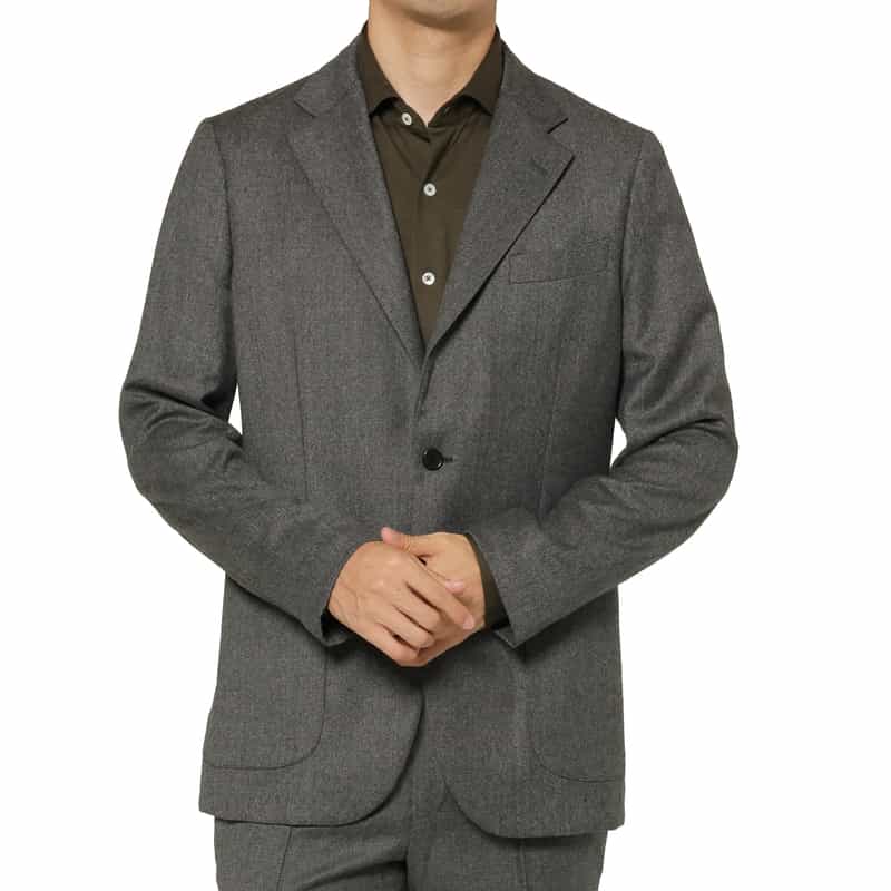 BARNEYS NEW YORK セットアップ フランネル素材シングルジャケット（REDA社製生地使用） GRAY