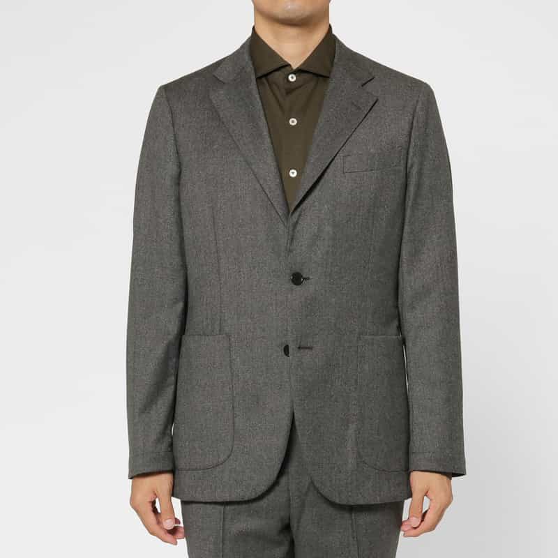 BARNEYS NEW YORK セットアップ フランネル素材シングルジャケット（REDA社製生地使用） GRAY