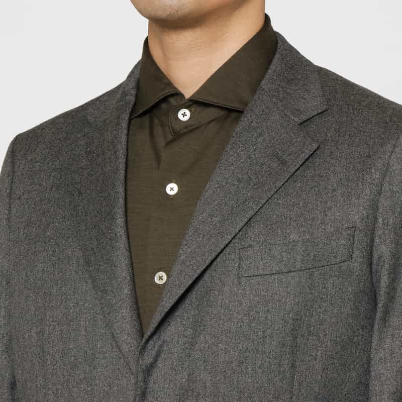 BARNEYS NEW YORK セットアップ フランネル素材シングルジャケット（REDA社製生地使用） GRAY