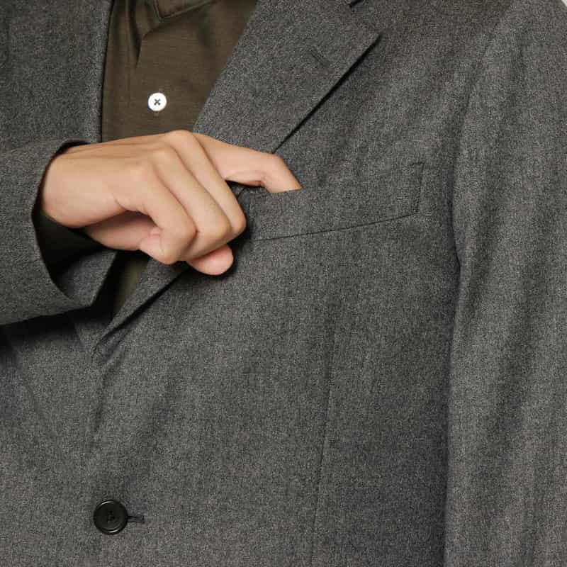 BARNEYS NEW YORK セットアップ フランネル素材シングルジャケット（REDA社製生地使用） GRAY