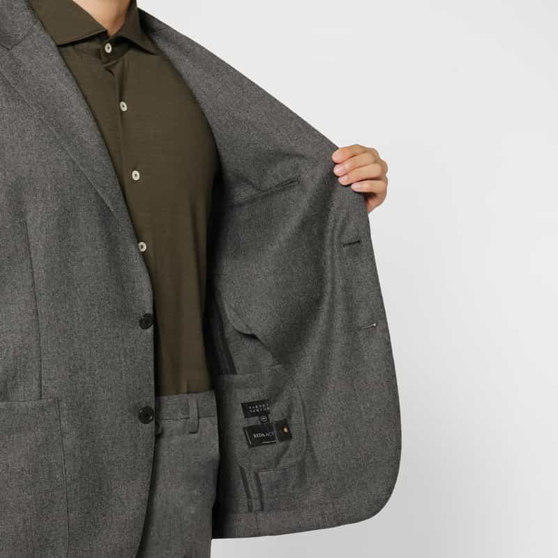 BARNEYS NEW YORK セットアップ フランネル素材シングルジャケット（REDA社製生地使用） GRAY