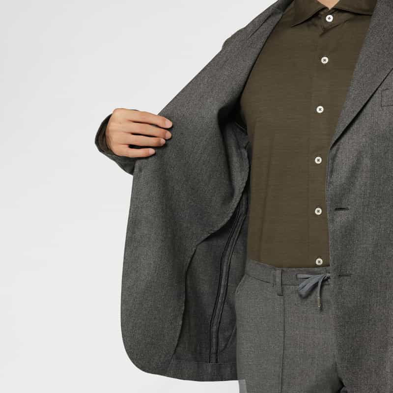 BARNEYS NEW YORK セットアップ フランネル素材シングルジャケット（REDA社製生地使用） GRAY