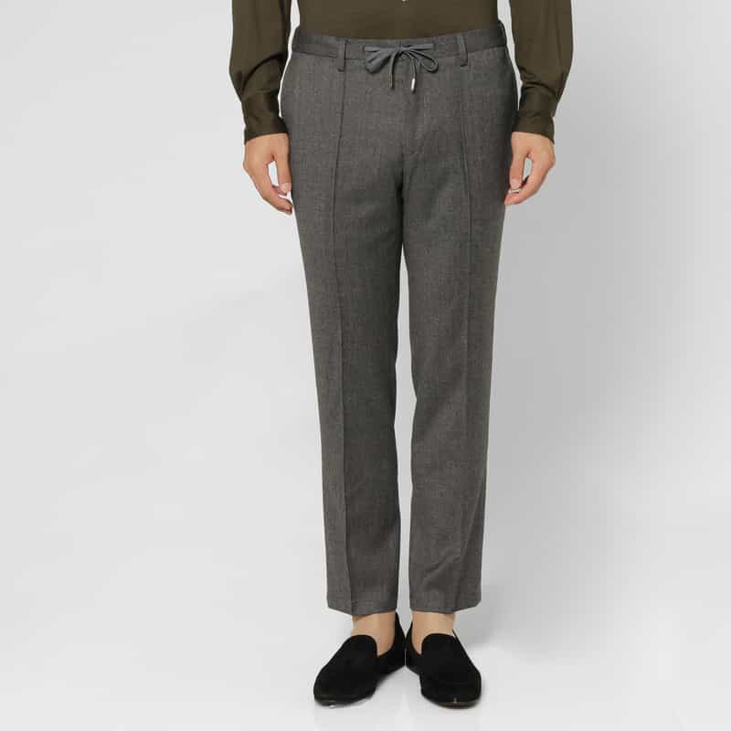 BARNEYS NEW YORK セットアップ フランネル素材ストレッチパンツ（REDA社製生地使用） GRAY