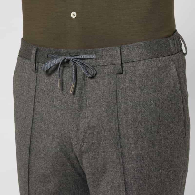 BARNEYS NEW YORK セットアップ フランネル素材ストレッチパンツ（REDA社製生地使用） GRAY