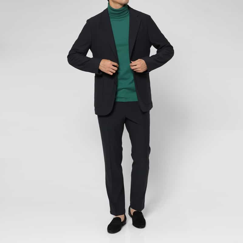 BARNEYS NEW YORK セットアップ スエードジャージー素材シングルジャケット BLACK