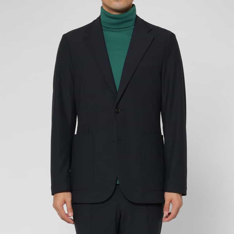 BARNEYS NEW YORK セットアップ スエードジャージー素材シングルジャケット BLACK