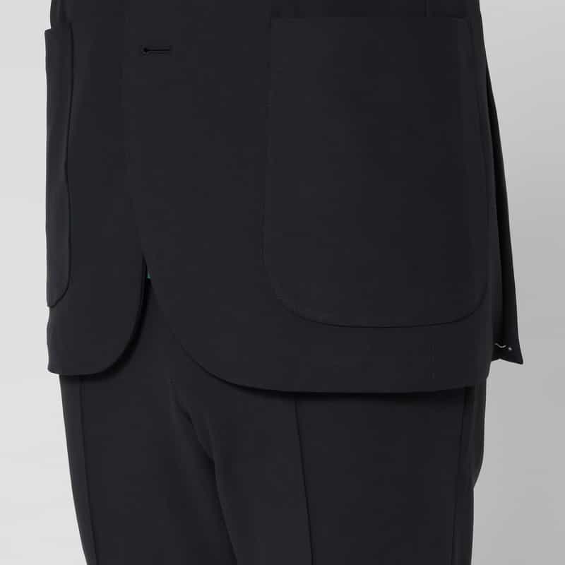 BARNEYS NEW YORK セットアップ スエードジャージー素材シングルジャケット BLACK