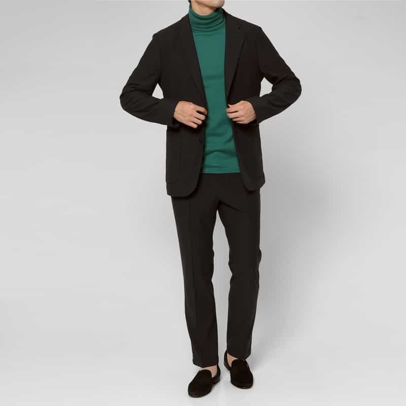 BARNEYS NEW YORK セットアップ スエードジャージー素材イージーパンツ BLACK