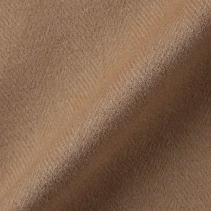 BARNEYS NEW YORK カシミヤ100％ヘリンボーン柄ダブルブレストロングコート CAMEL