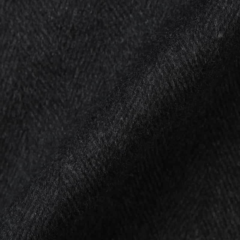 BARNEYS NEW YORK カシミヤ100％ヘリンボーン柄ダブルブレストロングコート DARK GRAY
