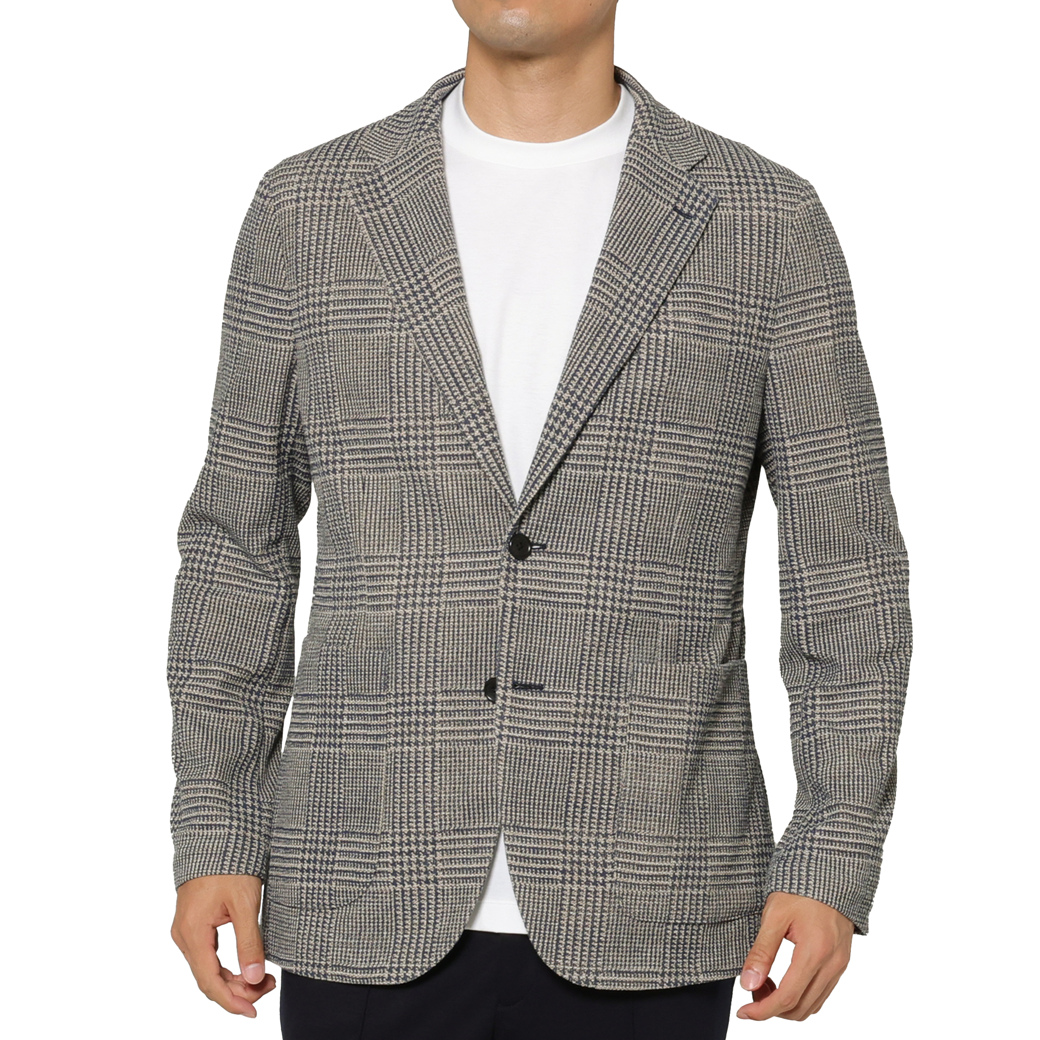 グレンチェック柄ジャージージャケット