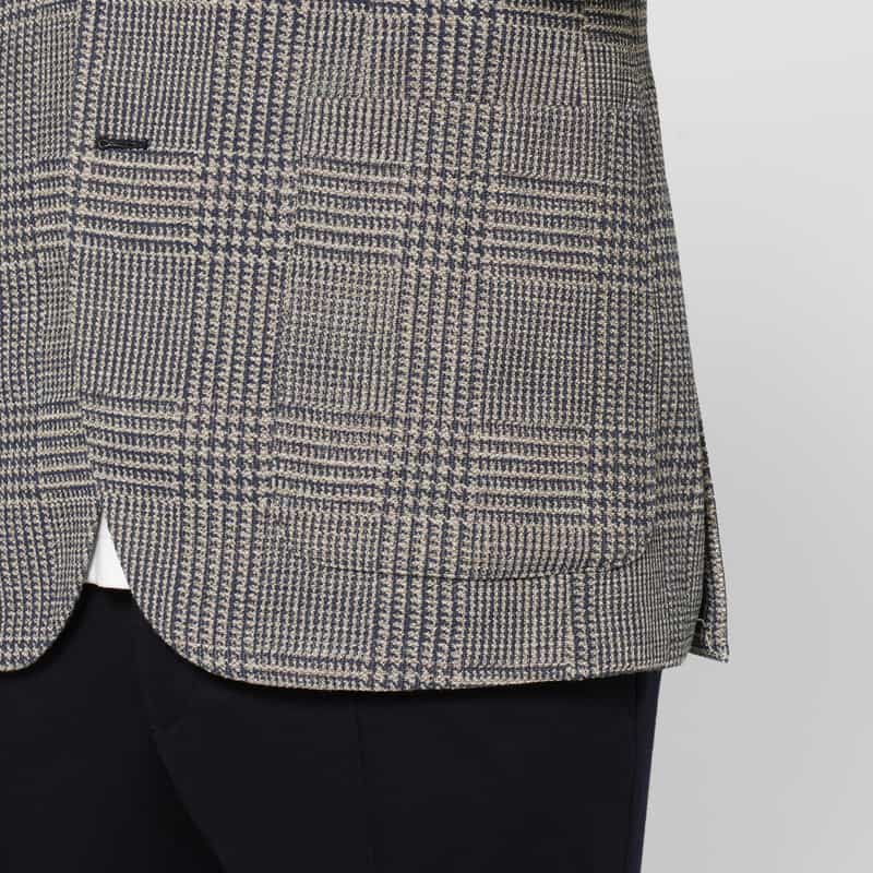 BARNEYS NEW YORK グレンチェック柄ジャージージャケット BLUE