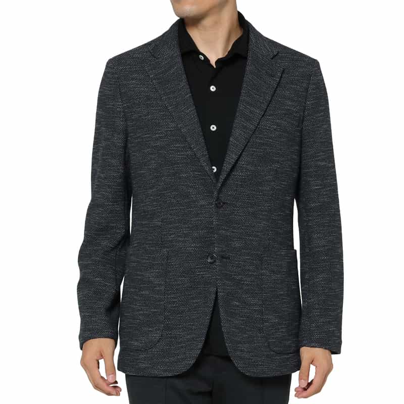 BARNEYS NEW YORK ジャージー素材カジュアルシングルジャケット NAVY