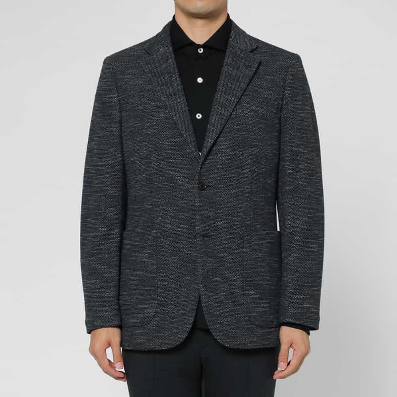 BARNEYS NEW YORK ジャージー素材カジュアルシングルジャケット NAVY