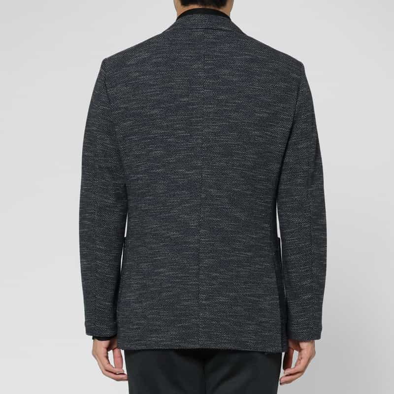 BARNEYS NEW YORK ジャージー素材カジュアルシングルジャケット NAVY