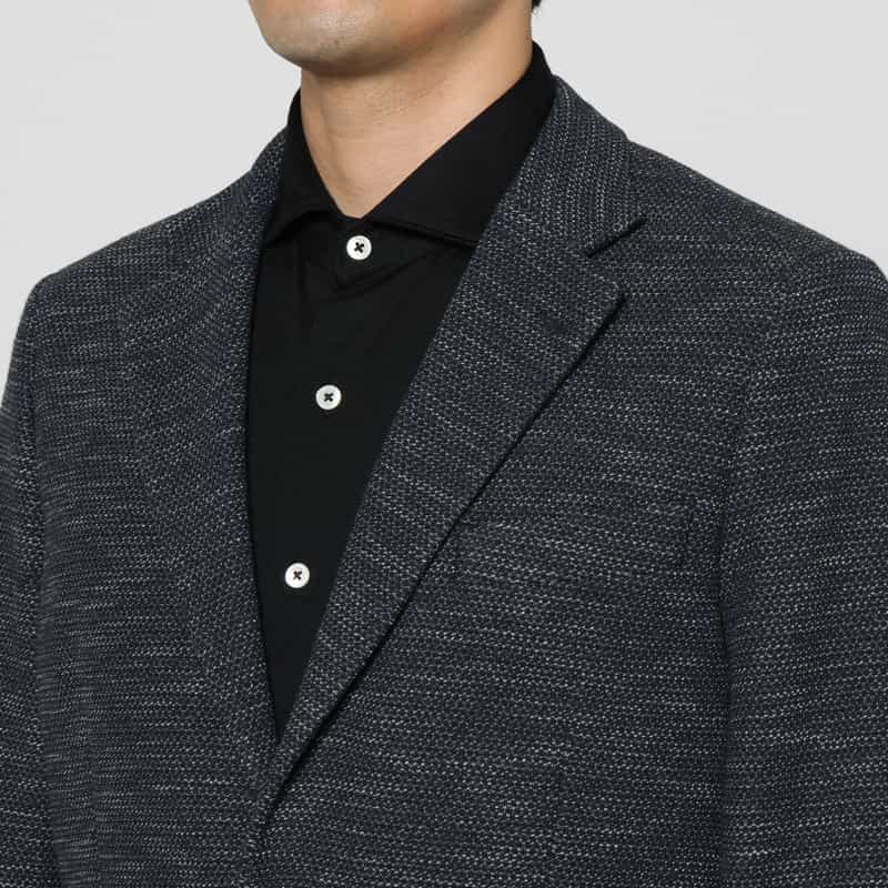 BARNEYS NEW YORK ジャージー素材カジュアルシングルジャケット NAVY