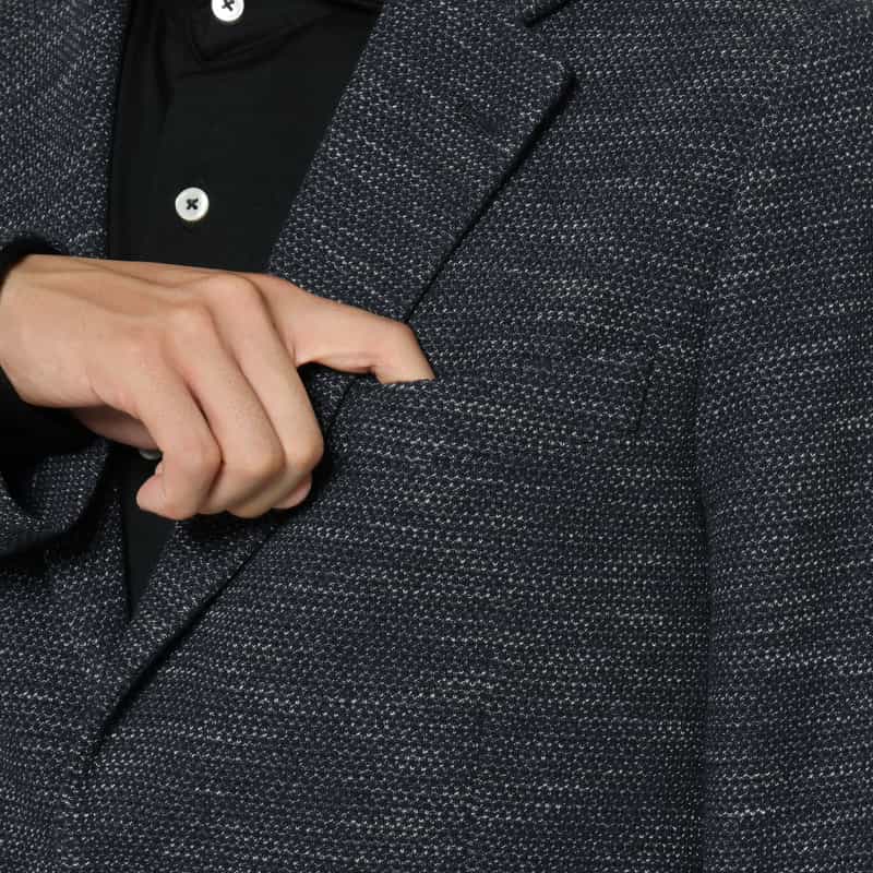 BARNEYS NEW YORK ジャージー素材カジュアルシングルジャケット NAVY